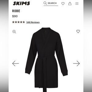 SKIMS Black Luxe Sleepwear Robe